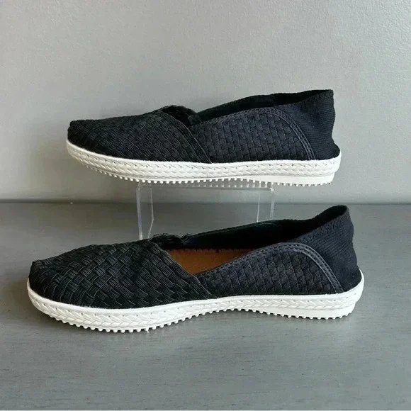 BM Bernie Mev. Woven Loafer Slip On Size 40 US 9 Black Flat Comfort White Sole - Picture 10 of 11